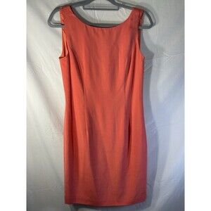 Vintage Y2K House Of Fraser 100% Silk Tangerine Sheath Dress Sz 10